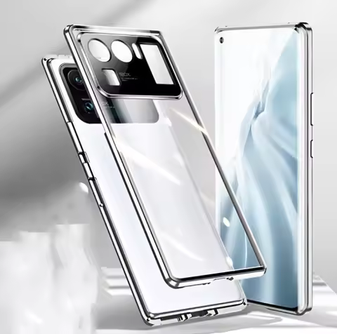 Double sided glass Magnetic case for Xiaomi mi 11 ultra Alumium metal 360 degree Full Case Protect t