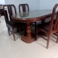 meja makan 4 kursi kayu jati bekas dah plitur