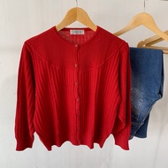 Red cardigan