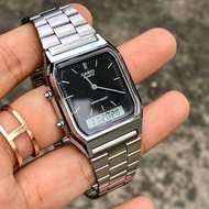 Jam Tangan Pria Wanita Casio Original Rantai Double Time Terbaru