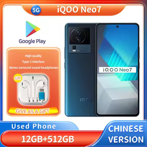 iQOO Neo 7 5G 512GB ROM 6.78in OriginOS Ocean Fullview Display 120W SuperVOOC 5000mAh used phone