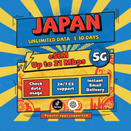 Japan eSIM 4G Data Instant 24h Email Delivery High Speed Data Total Unlimited Japan SIM Card