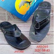 Men's genuine leather flip-flops dolphin D65