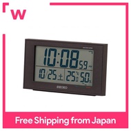 Seiko clock table clock 02: black Body size: 8.5 x 14.8 x 5.3 cm Radio wave digital calendar Comfort degree Temperature/humidity display BC402K