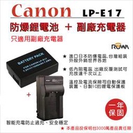 【攝界】現貨 ROWA 樂華 CANON LPE17 副廠電池+充電器 充電組 77D EOSM5 800D 760D