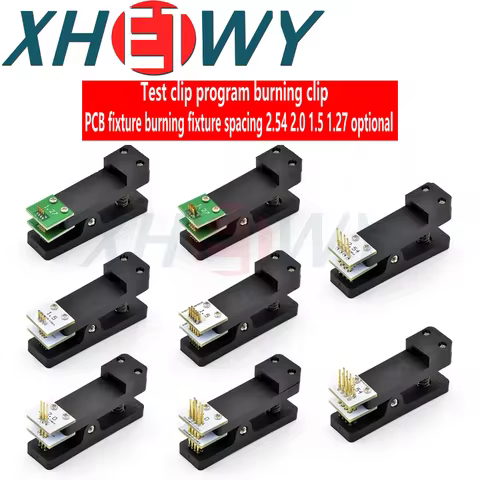 Test Stand PCB Clip 1.27 1.5 2.0 2.54mm Spacing Clamp Burning Fixture Probe Pogo Pin Download Progra