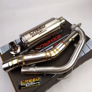 100% Ori Knalpot Racing + Db Killer Creed Exhaust For Blade, Jupiter