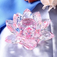 Crystal Lotus Flower Figurine Valentine Wedding Decor Glass Craft Collection Paperweight Table Ornam