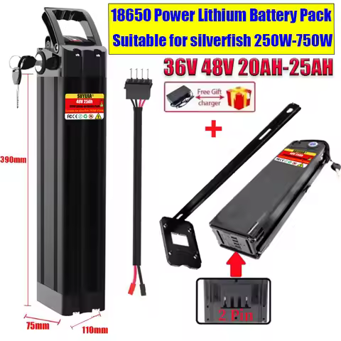 20Ah 25AH 36V48V Battery18650 Lithium Rechargeable Battery Built-in Bms for Silverfish 250W-750W Baf