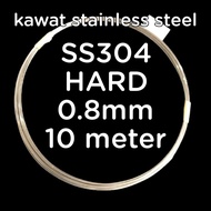 Kawat Stainless Steel Hard 304 0.8mm 10meter