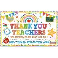 5x3ft Thank You Teachers Backdrop Teacher Appreciation Week Classroom  Photography Background School