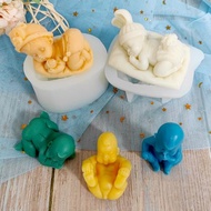 母親節睡眠嬰兒手工皂硅膠模具 3D立體石膏模巧克力烘培蛋糕裝飾