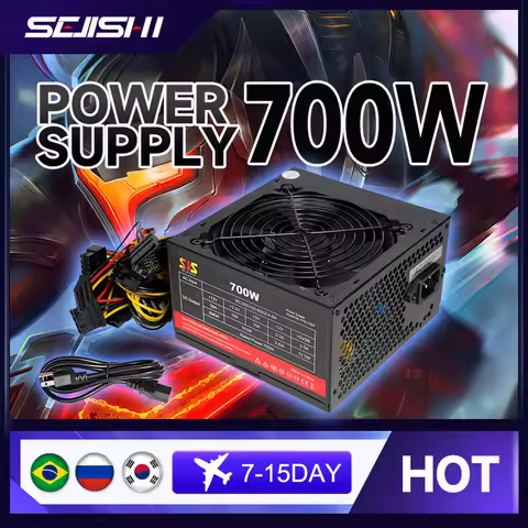 SEJISHI fonte 700W PC PSU Power Supply Unit Black Gaming Quiet 120mm Fan 24pin 12V ATX Desktop Compu