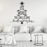 Christmas New Years Gift Wall Decals Joy To The World Lord Is Come Quotes Wall Sticker Christmas Tree Art Design Vinyl Home Decor Christian Murals