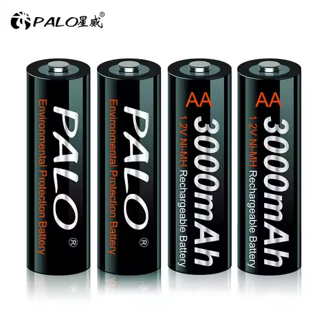 PALO 100% original AA Battery 3000mah 1.2V AA NI-MH Rechargeable Battery Pre-charged 2A Batteries fo