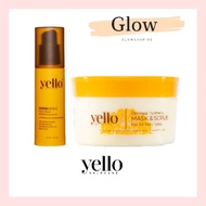 Yello Oatmeal Turmeric Mask & Scrub OTMS / Snowmeric Hydra Boost Brightening Serum / Trial Snowmeric
