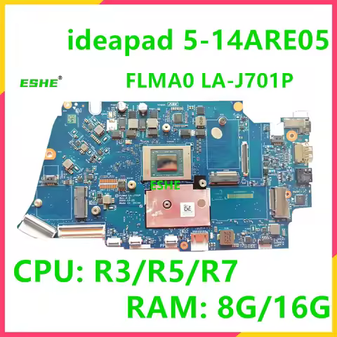 LA-J701P For Lenovo Ideapad 5-14ALC05 5-14ARE05 Laptop Motherboard 5B20Z26875 5B21A98866 With R3 R5 