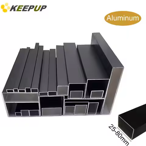 Aluminum square tube Black color profile 25x50 30x60 40x80 60x100 80x120mm Rectangular pipe High Str