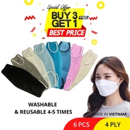 Protect ✅4 Ply 3D [6 Pcs/Bag] Face Mask Protective Face mask Adult Gray/ Black/ Blue/ White Korean style land masks