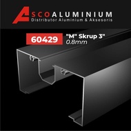 Aluminium "M" Skrup Profile 60429 kusen 3 inch Berkualitas
