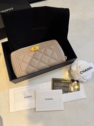 CHANEL Boy Chanel 長銀包 大象灰