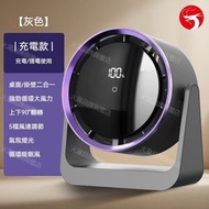 (灰色-充電款)2025新款跨境迷你電風扇 USB多功能宿舍循環扇 桌面風扇 掛壁台燈風扇 家用小風扇