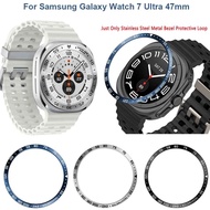 Metal Bezel Case for Samsung Galaxy Watch Ultra 47mm Ring Bezel Adhesive Cover Anti-scratch Protecti