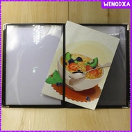 [Wenodxa] Restaurant Menu Cover Clear Viewing Clear Menu Book for Restaurant Bar Hotel 8 Pages 16 Vi