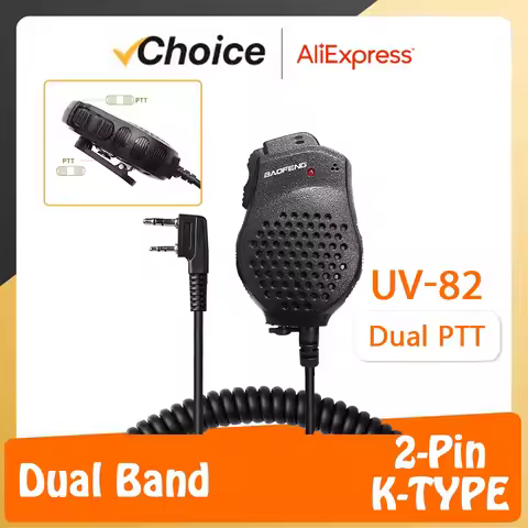 Dual PTT Ham Radio Speaker Microphone UV-82 Walkie Talkie Earpiece UV82L UV-89 UV-82 Plus UV-82TP GT