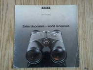 1986年西德 Carl Zeiss 原廠 20多頁 Zeiss Binoculars , World Renowned 望遠鏡宣傳目錄 Catalogue ,  已 30多年了，望遠鏡是西德製造， 