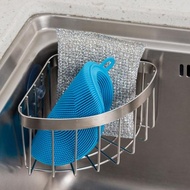 不銹鋼水池水槽掛籃瀝水架創意廚房置物架清潔百潔布洗碗布收納架