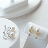 Akoya珍珠耳環 海水珍珠 日本製造 輕珠寶 耳夾耳環 珍珠耳環