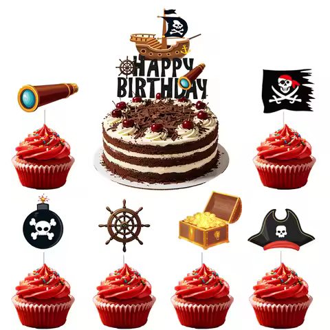 Pirate Birthday Party Decor Pirate Pirate Ship Cake Topper Decor Pirate Themed Decor Pirate Birthday