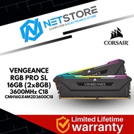 CORSAIR VENGEANCE RGB PRO SL 16GB (2x8GB) 3600MHz C18 MEMORY RAM - CMH16GX4M2D3600C18