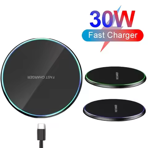 Mini LED Wireless Charger Pad Desktop Wireless Charging For iPhone Samsung Xiaomi Realme Smart Phone