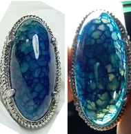 Batu Akik pandan sisik naga biru langit super keristal Qualiti termewah hd