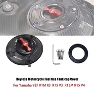 For Yamaha YZF R1M R1 R3 R15V3 R15M R15 V4 Keyless Motorcycle Fuel Gas Tank cap Cover Aluminum Acces