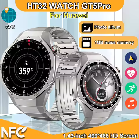New smartwatch HT32 twatch 1.53inches HD AMOLED Screen Men GPS Track Compass Altimeter Waterproof he