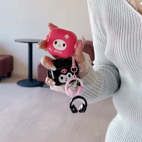 Cute Sanrio Kuromi My Melody Earphone Case For Airpods 4 Pro 3 2 1 Wireless Bluetooth Headset Protec