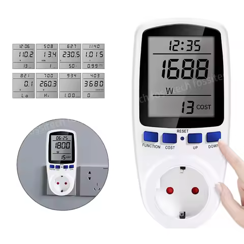 AC110V-250V Intelligent Power Billing Socket LCD Digital Power Metering Socket EU UK AU US Plug Elec