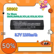 SB902 SB902A Battery for Shure SM35,SM58,GLXD1,GLXD2,GLXD14 Wireless Microphone New Li-ion Rechargea