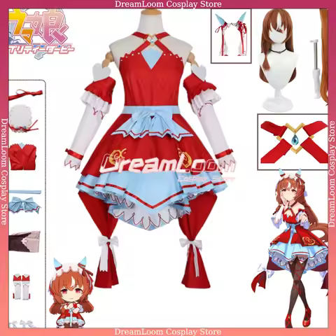 Umamusume Pretty Derby Cosplay Costume Still in Love Red Kawaii Lolita Dress Complete with Hairpiece