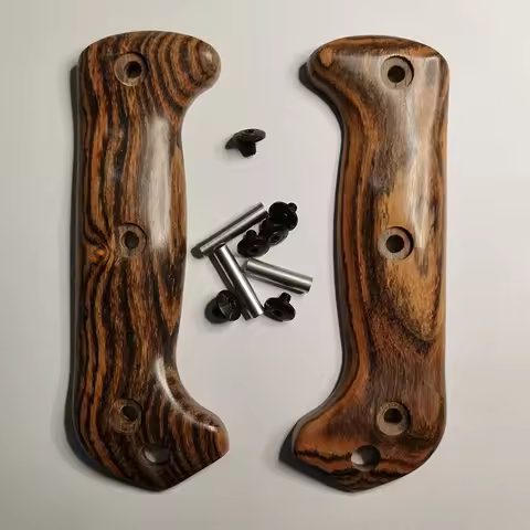 3 Types Custom Natural Solid Wood Knife Handle Scales WIth Screw Sets For Kabar BK2 BK9 Knives Grip 