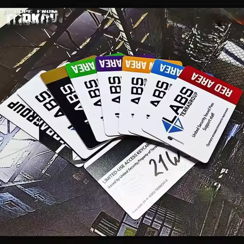 TerraGroup Labs Escape From Tarkov Key Card Access Card Red Blue Yellow Violet Area 21ws #11sr Card 