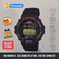 Original G Shock Men DW-6900B-9J DW6900B-9J Digital Bulat Fox Fire Japan Set Watch Black Resin Band [READY STOCK]