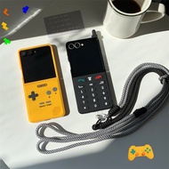 3D Antenna Game Boy Crossbody Lanyard Phone Case For Samsung Galaxy Z Flip 8 7 FE 6 5 4 3 Hard Plast