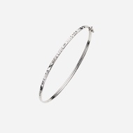 Poh Heng Jewellery 18K White Gold Textured Bangle