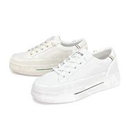 [Robinlo] Genuine Leather Inner Heightening Thick-Soled White Shoes Inner Heightening White Shoes Th