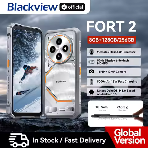 Blackview FORT 2 Smartphone, 6.78" HD+ IPS Display,MediaTek Helio G81 Processor,5000mAh Battery,Outd