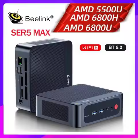 Beelink Mini PC SER5 MAX AMD Ryzen R7 6800H 6800U R5 5500U 16GB 32GB 500GB 1TB SSD WiFi 6 Desktop Ga